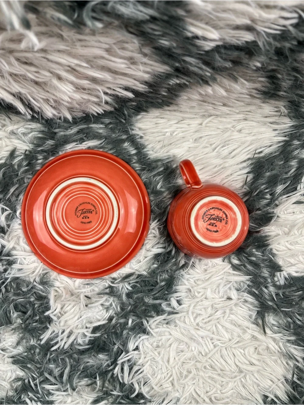 Fiesta Orange Teacup and Saucer